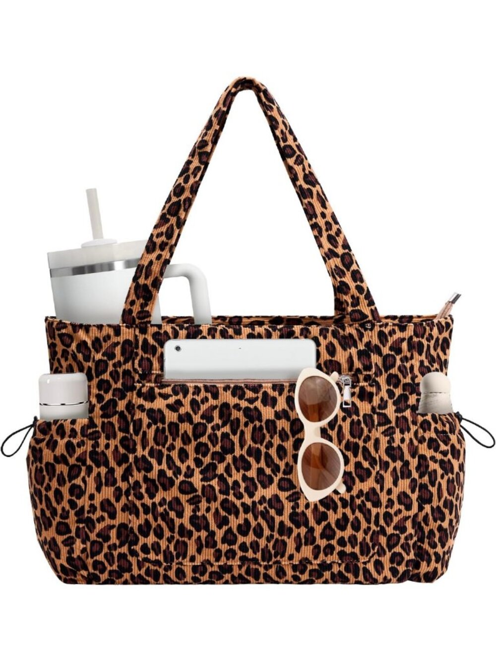 Stylish Corduroy Tote Bag for Women | Work Bag with 15.6" Laptop Sleeve
